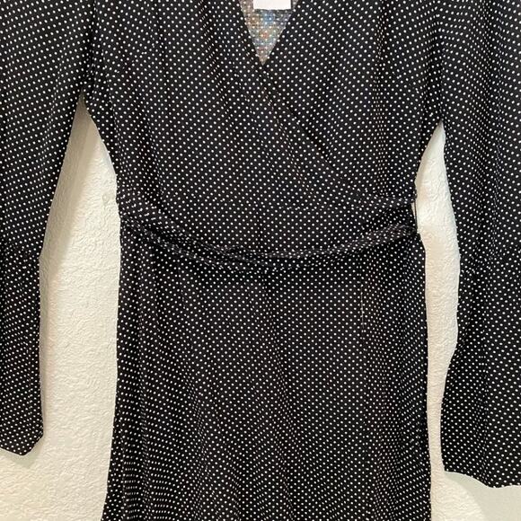 NWT BCBGeneration Wrap Dress Black Polka Dot XS - Picture 6 of 10